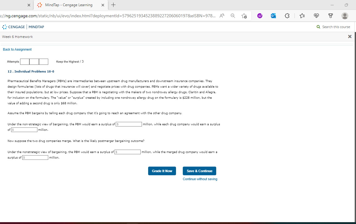 O CENGAGE | MINDTAP Q Search th Week 6 Homework Back to