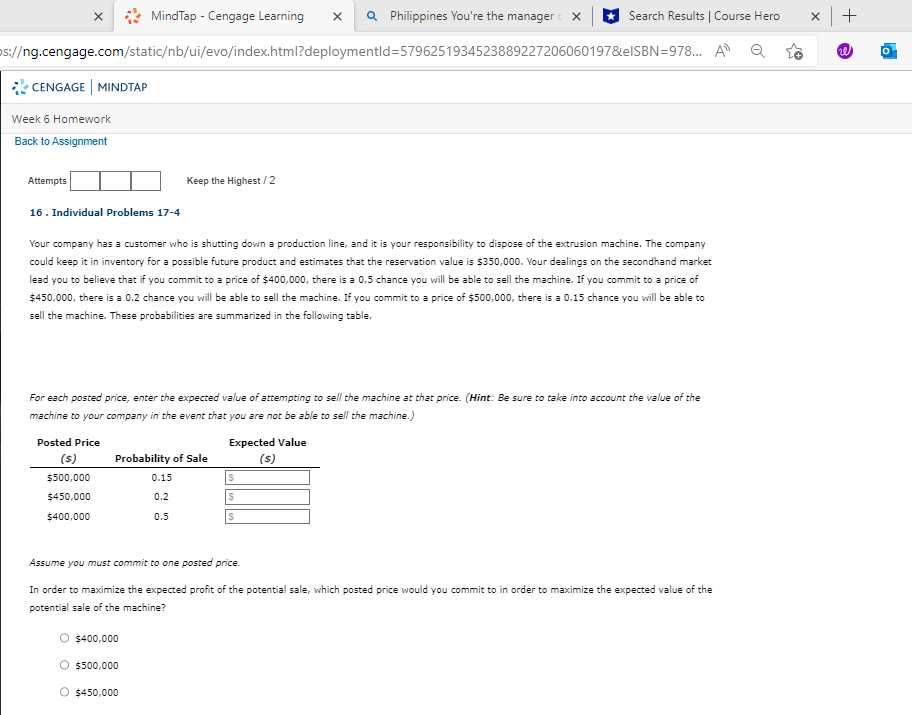 company results in an error cost of $300, but failing to hire