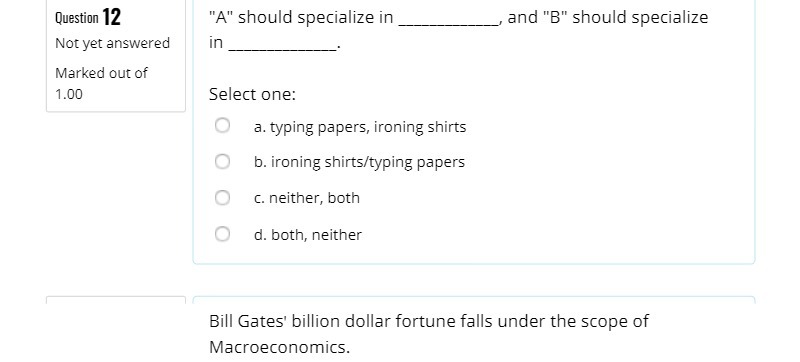 yet answered in Marked out of 1.00 Select one: O a. typing