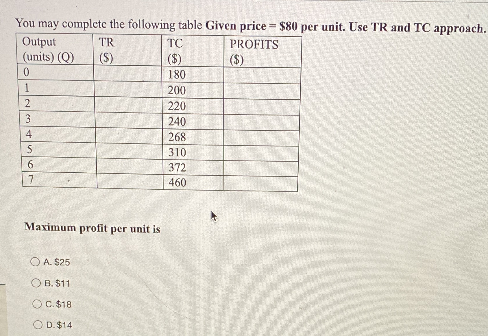 17 You may complete the following table Given price = $80