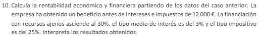 10_ Calcula Ia rentabilidad econmica y financiera partiendo de 105 datos del