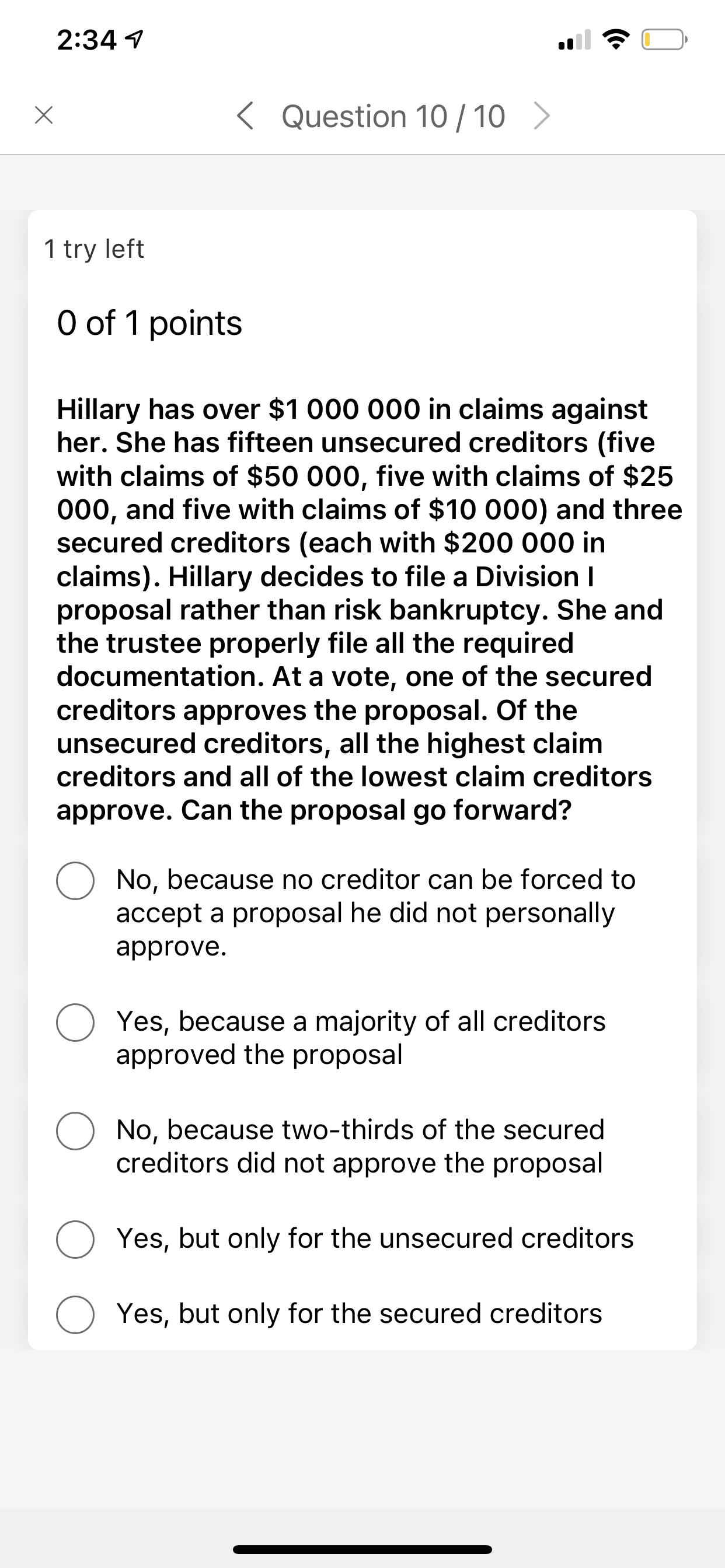 Do all he can to avoid appointing a receiver. 2:34 4 II