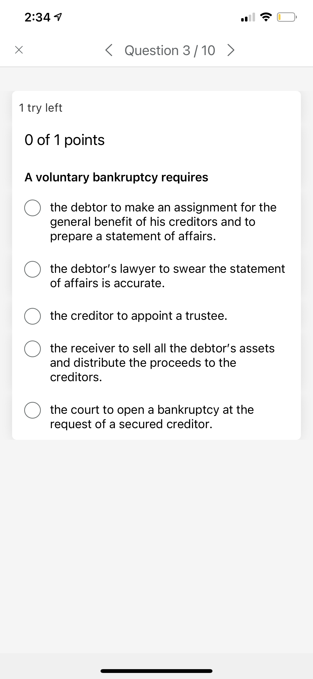 proceeds to the creditors. the court to open a bankruptcy at the