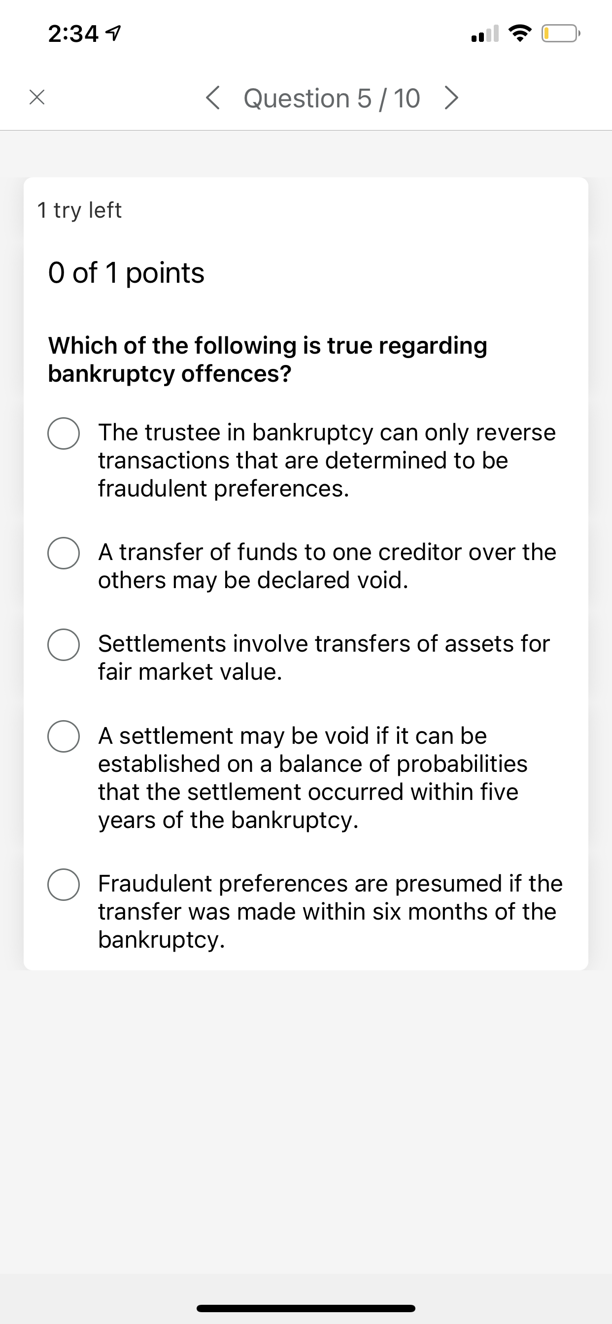 try left 0 of 1 points Tom has declared bankruptcy several times,