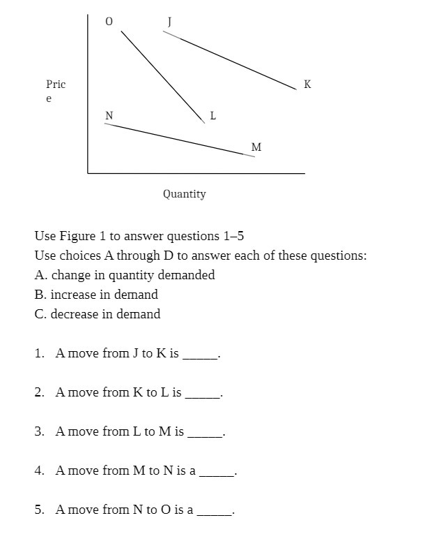 answer questions 1-5 Use choices A through D to answer each of