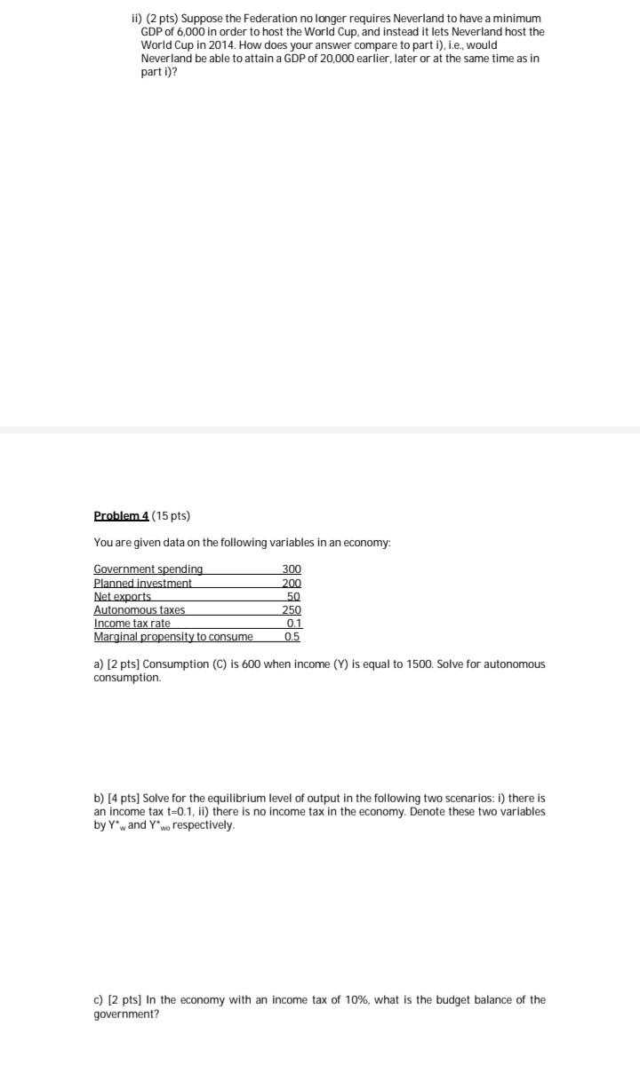 reserve ratio (rr) 0.15 a) [2 pts] Solve for the monetary base