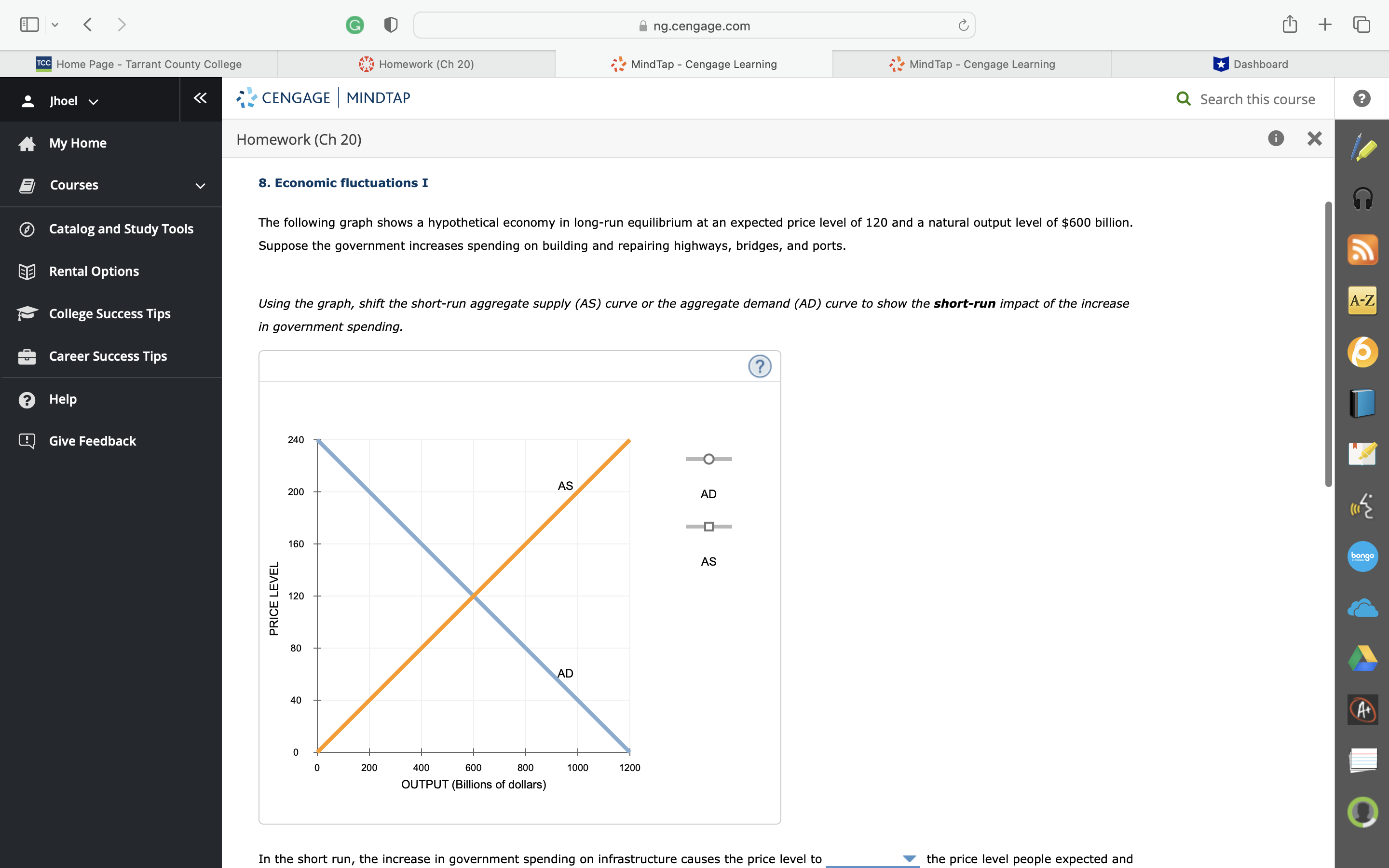 cc Home Page - Tarrant County College Homework (Ch 20) MindTap -