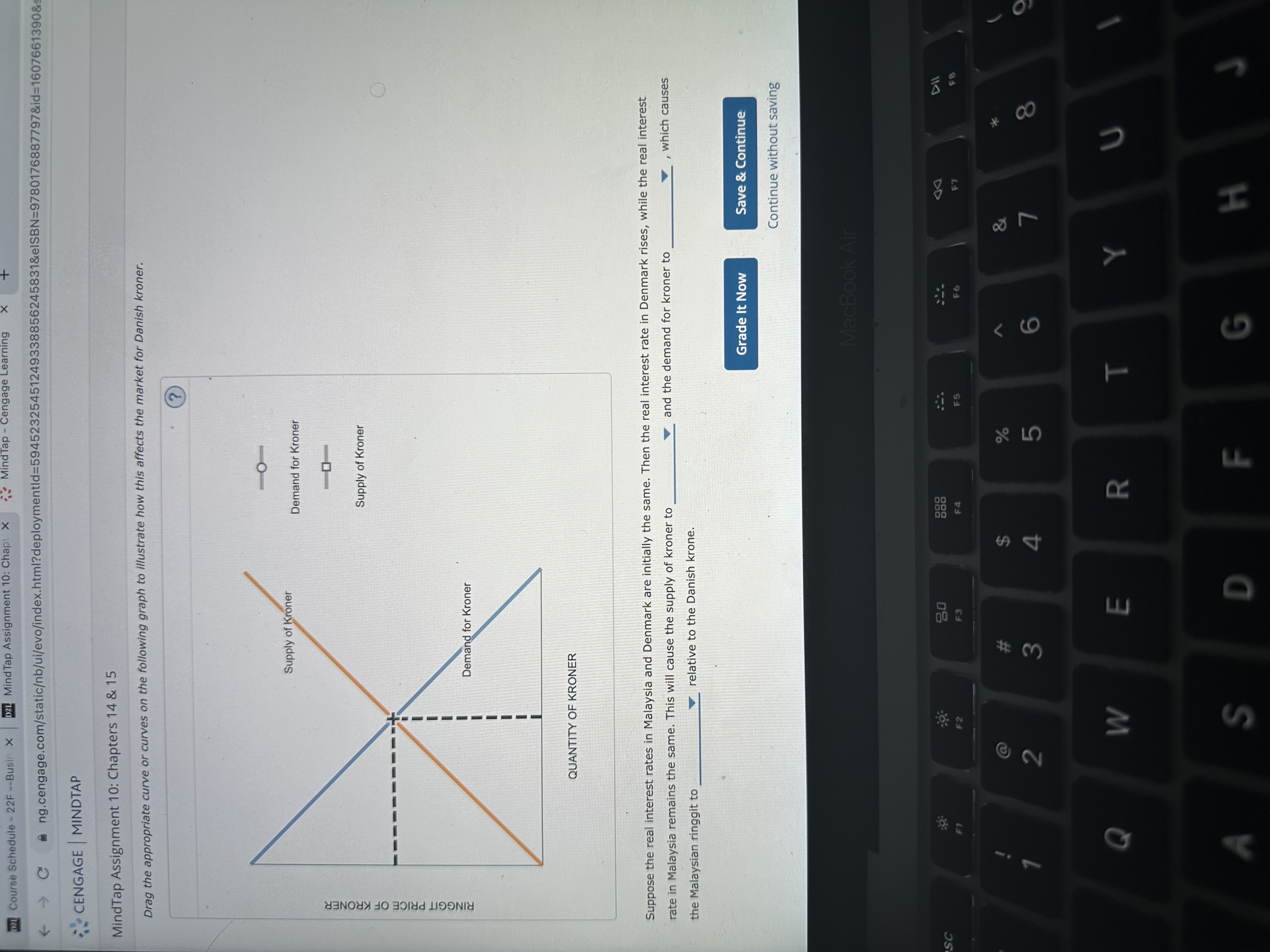 same. Then the real interest rate in Denmark rises, while the real