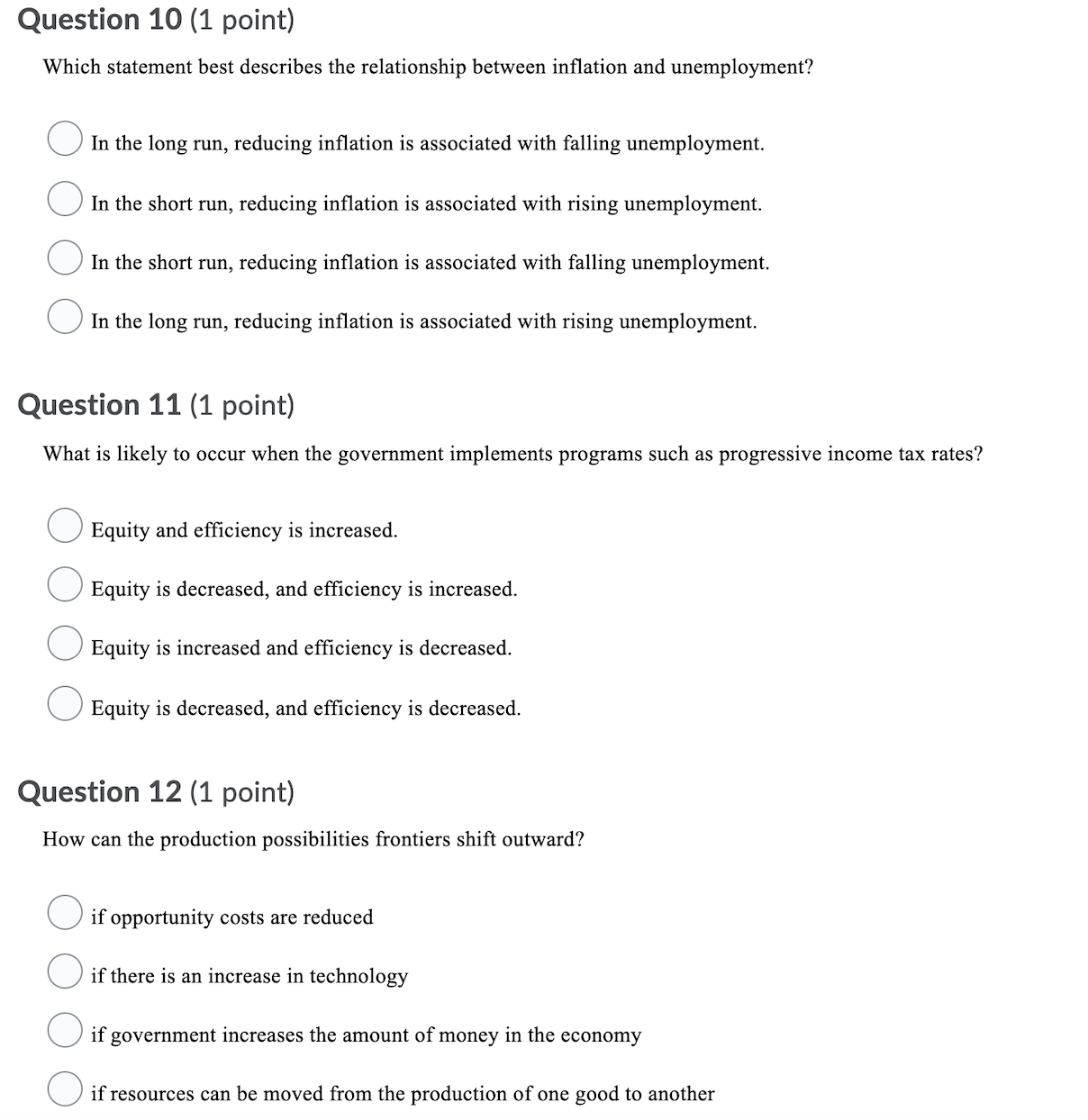 2 (1 point) What is a circular-ow diagram? 0 a model that