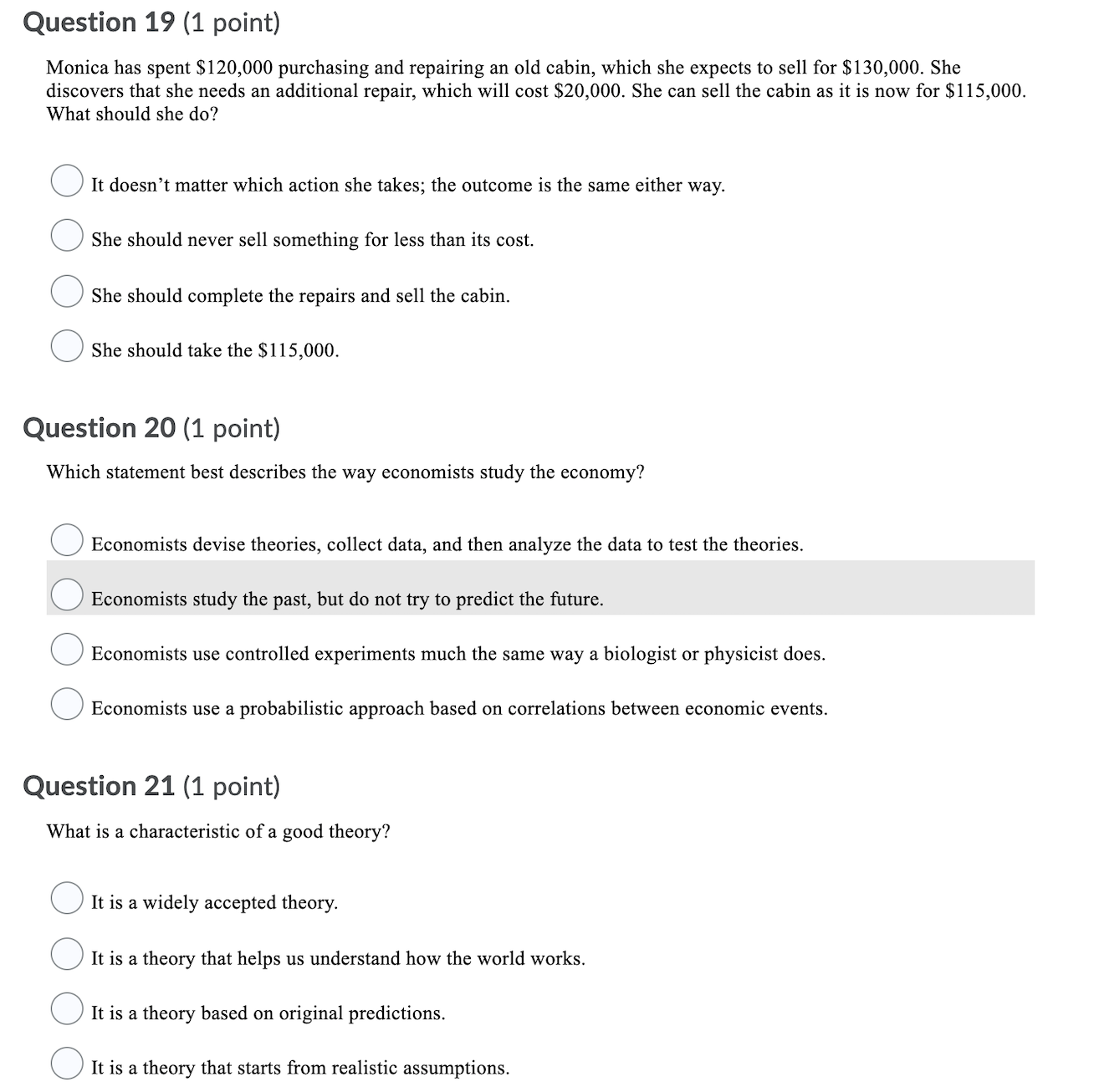 are included Question 5 (1 point) What markets are depicted in the