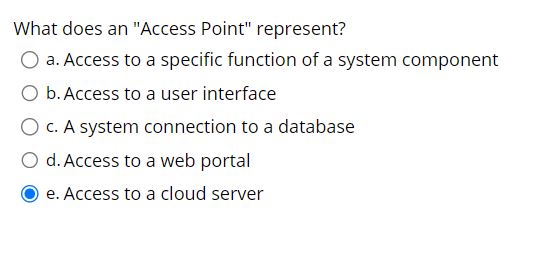 represent? 0 a. Access to a specific function of a system component
