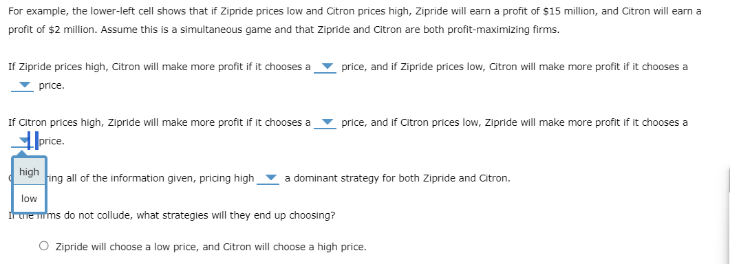 Pricing High Low High 11__ 11 2, 15 Zipride Pricing Low 15,
