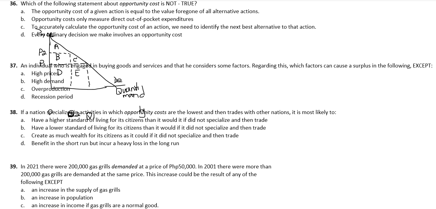 decrease b. P and Q both increase c. P increases and Q