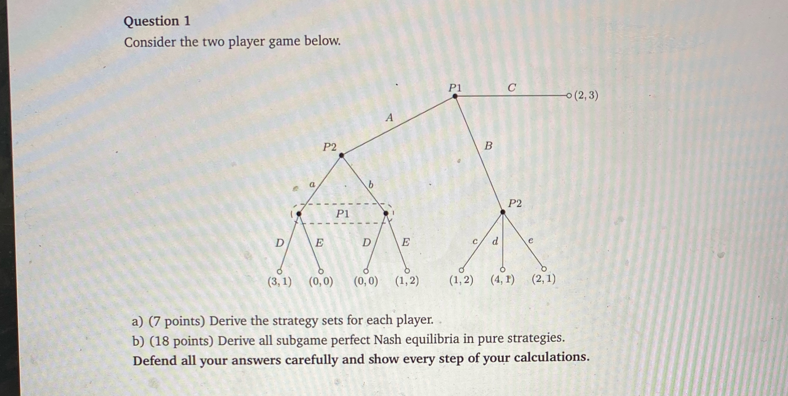 P1 C o (2, 3) P2 B b P2 P1 D E