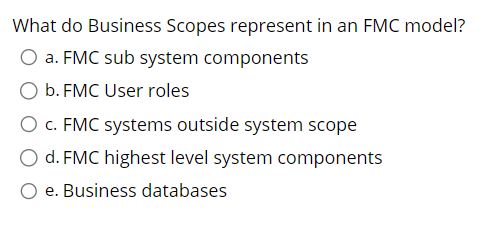 sub system components o b. FMC User roles O c. FMC systems
