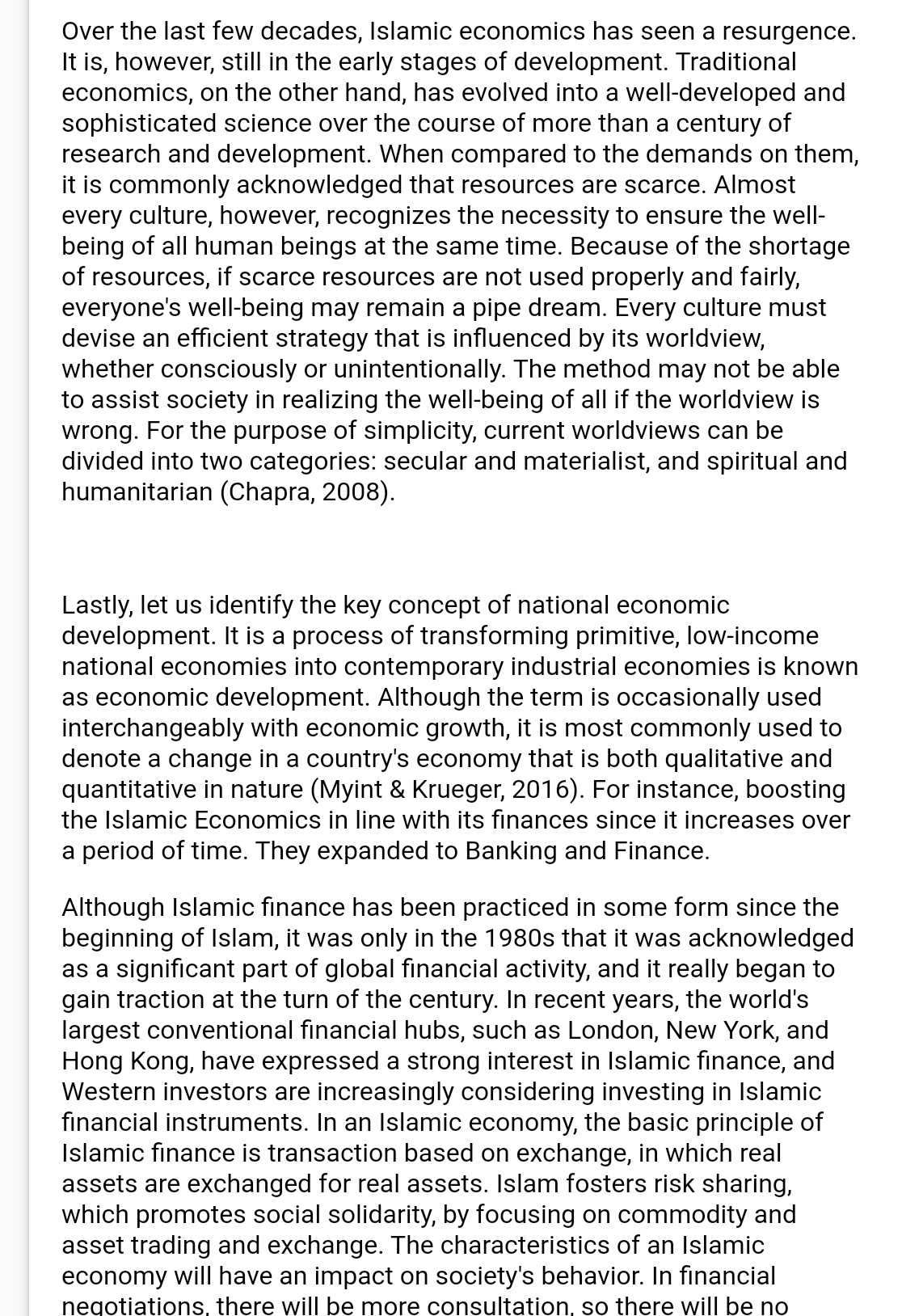 the organization. According to Zaman, 1985, qualifying the phrase modern economics with