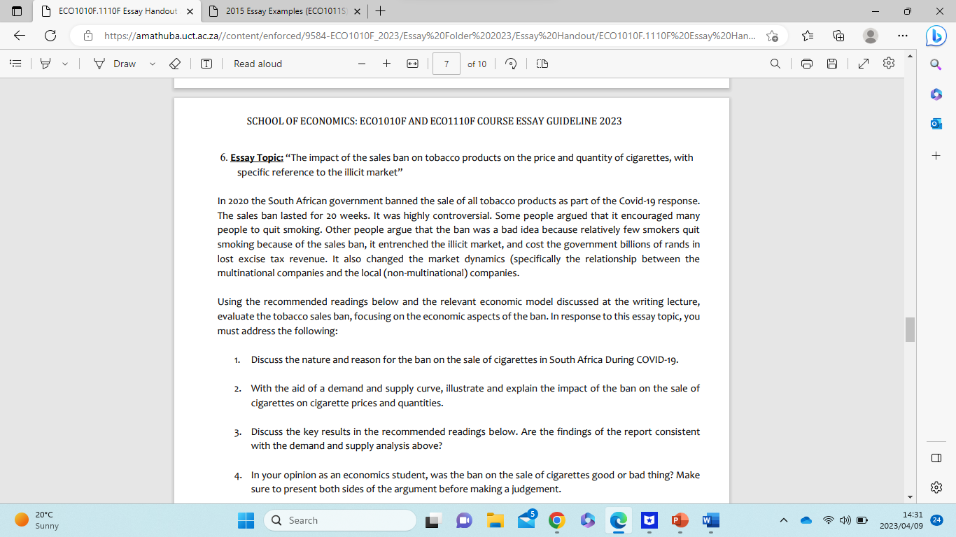  HI please may you assist me with writing an economics essay:I