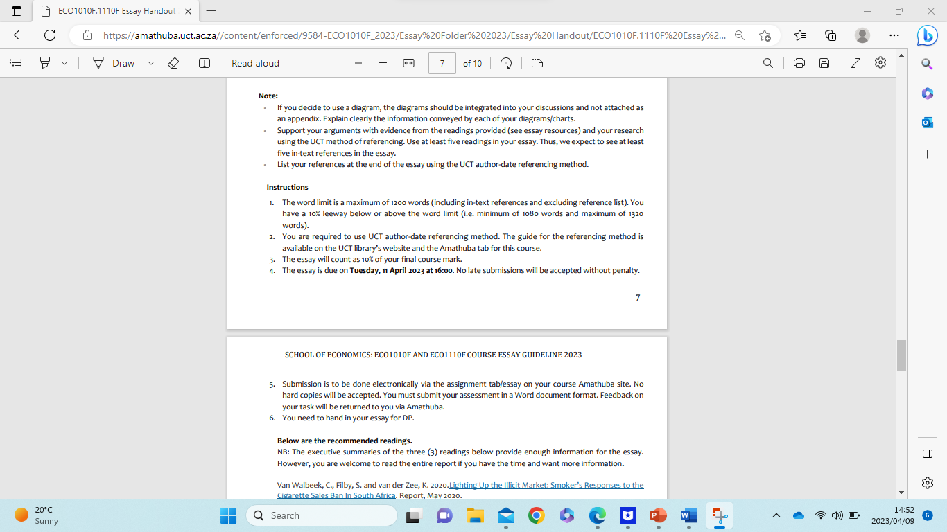 X 9 2015 Essay Examples (ECO10115) x + X C https://amathuba.uct.ac.za//content/enforced/9584-ECO1010F_2023/Essay%20Folder%202023/Essay%20Handout/ECO1010F.11 10F%20Essay%20Han...