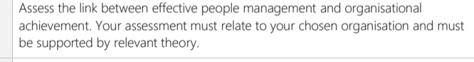 the benefits of people management to the organisational performance? Assess the link