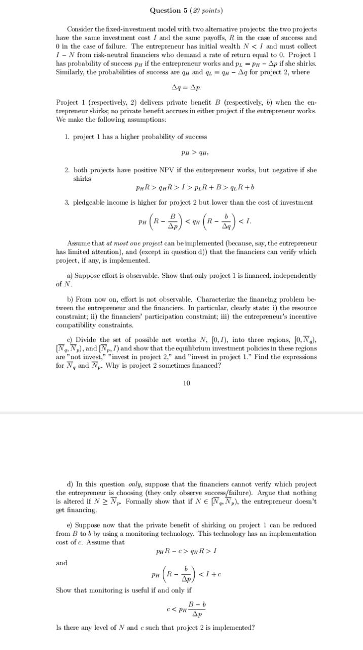 for firms are: mic, = wit - 04 A, = BE,(A,+1) +
