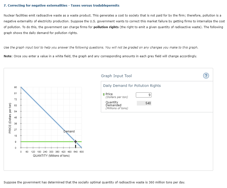 7. Correcting for negative externalities - Taxes versus tradablepermits Nuclear facilities
