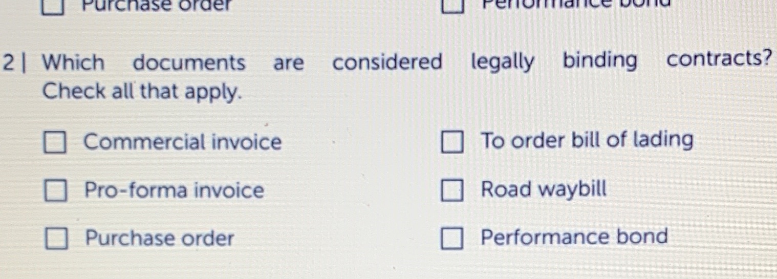  Purchase order 2 | Which documents are considered legally binding contracts?