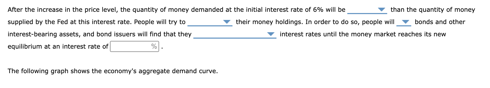 their money holdings. In order to do so, people will V bonds