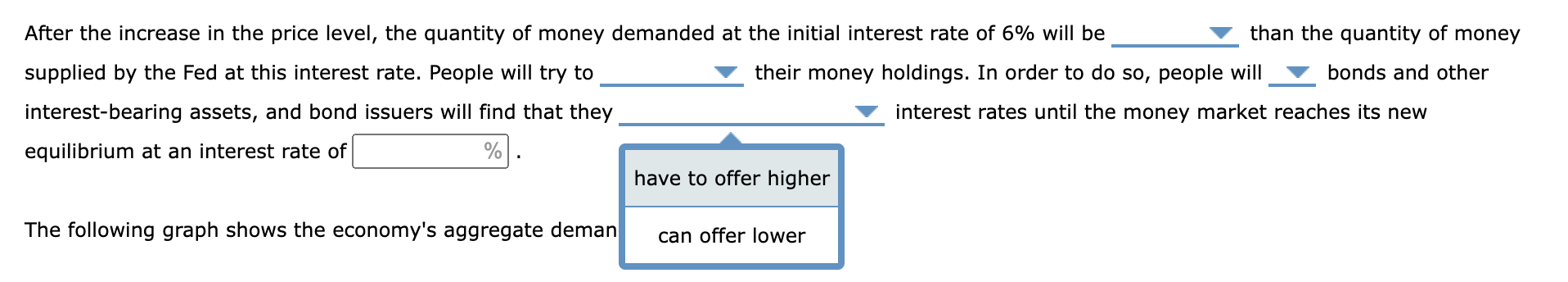demand curve. After the increase in the price level, the quantity of