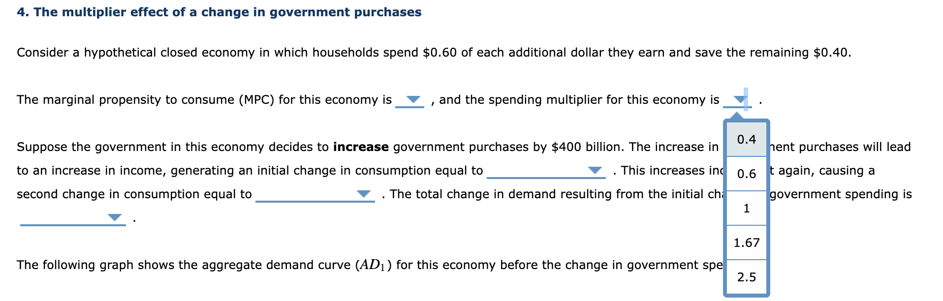 price level by moving the point along the curve or shifting the