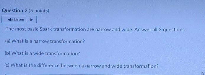 GIVE THE ANSWER FAST Question 2 (5 points) 49 Listen The
