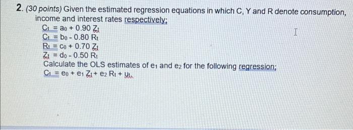 Y and R denote consumption, income and interest rates respectively; CI =