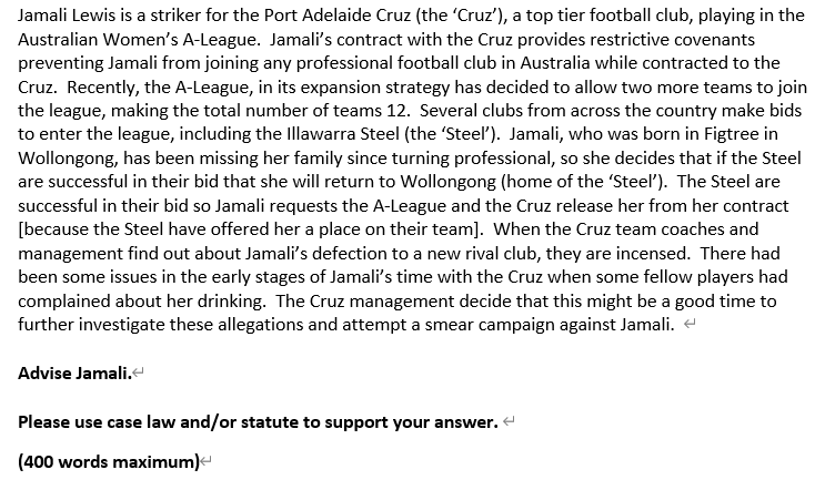 Jamali Lewis is a striker for the Port Adelaide Cruz (the 'Cruz'),