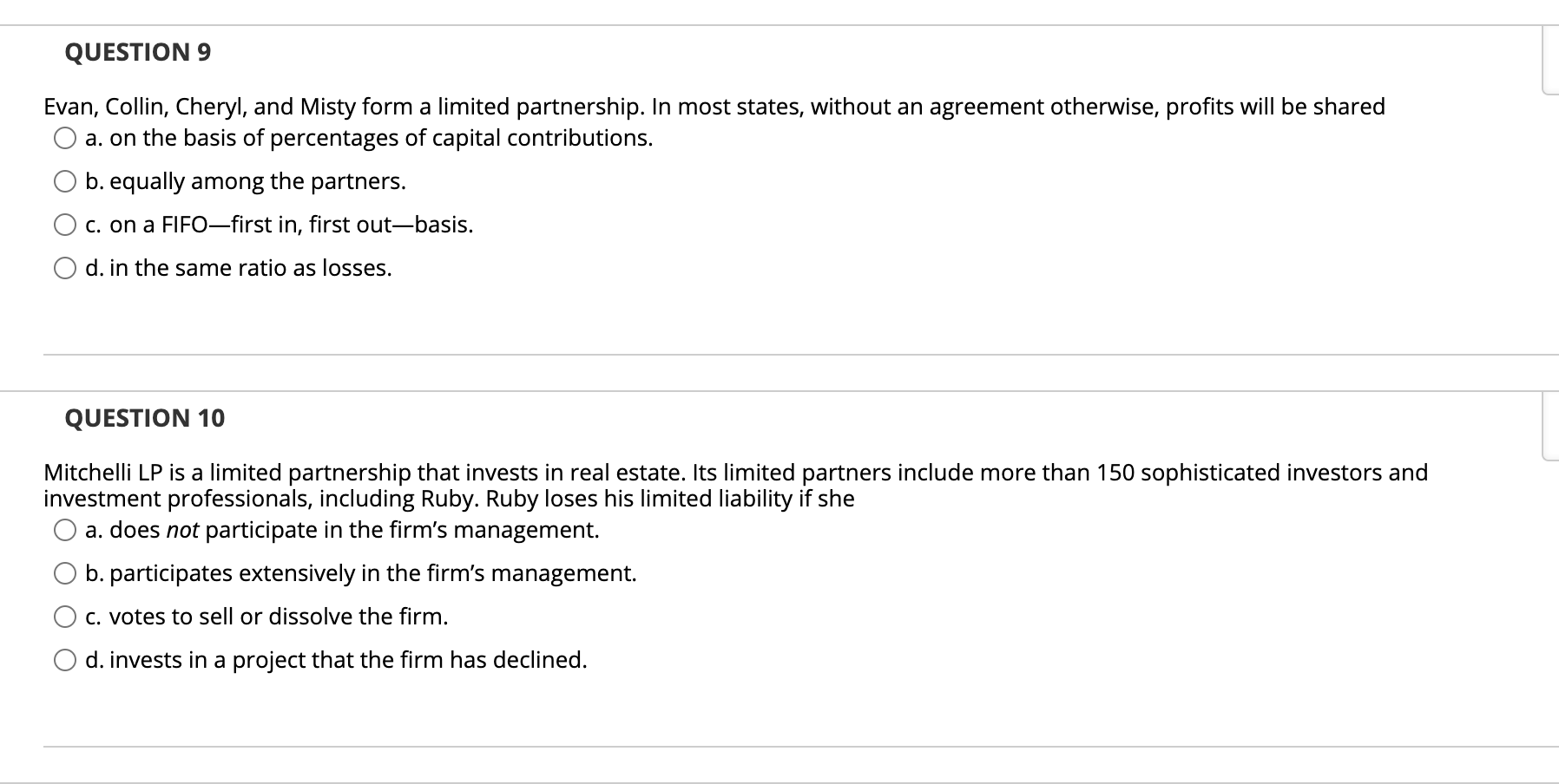 a onethird interest in the rm. Each of the other partners has