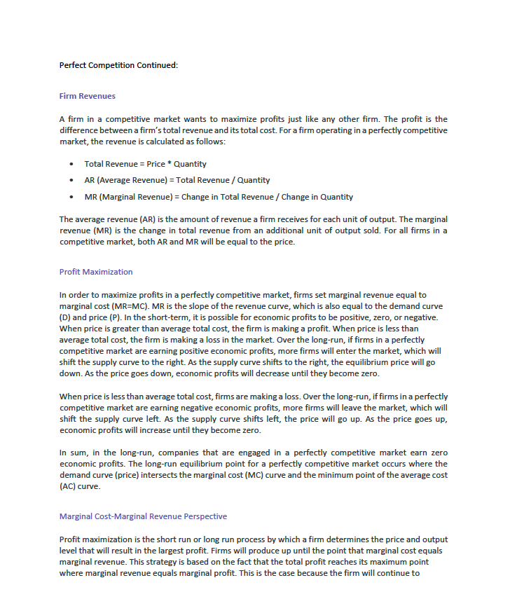 and buyers have all relevant information to make rational decisions about the