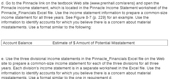 and open the Pinnacle income statement, which is located in the Pinnacle