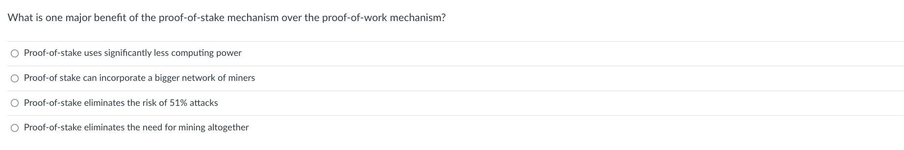 O SHA-O O MD5Question 4 1 p The blockchain is a distributed