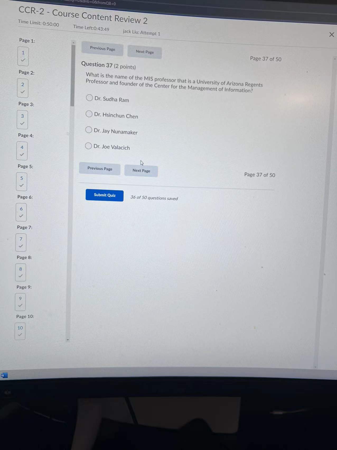 =0&fromQB=0 CCR-2 - Course Content Review 2 X Time Limit: 0:50:00