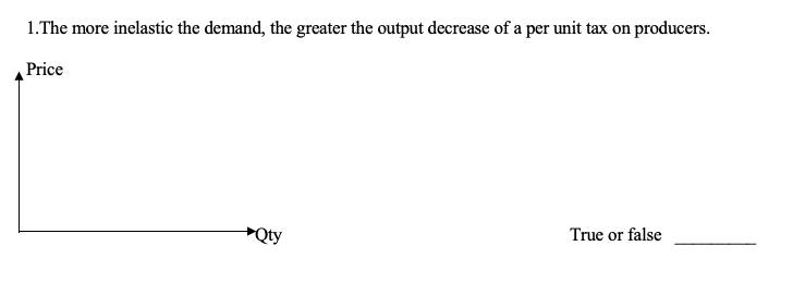  l.The more inelastic the demand, the greater the output decrease of
