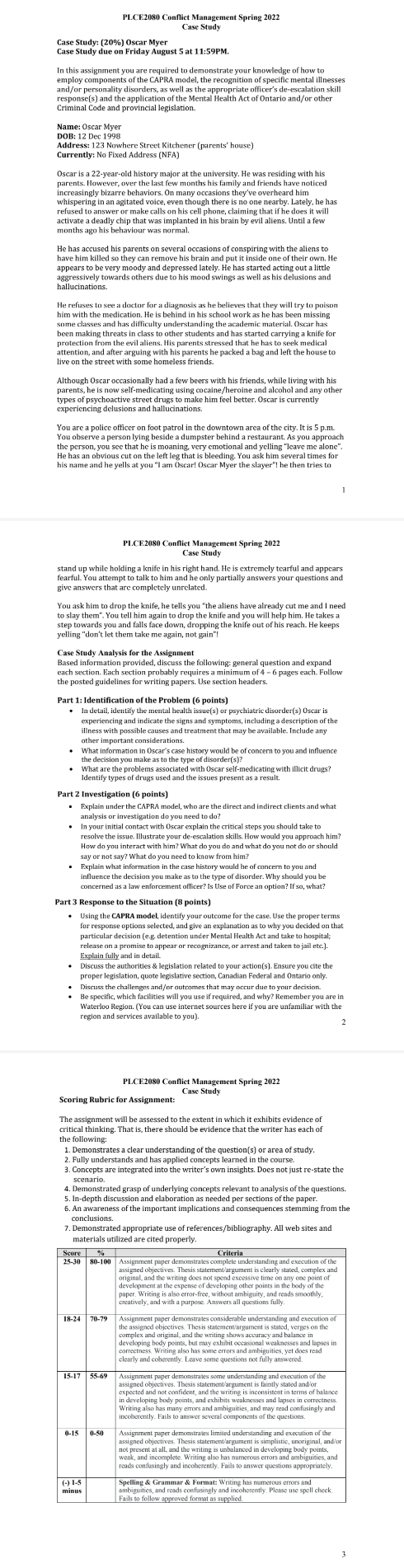 the other details just let me know PLCE2080 Conflict Management Spring 2022