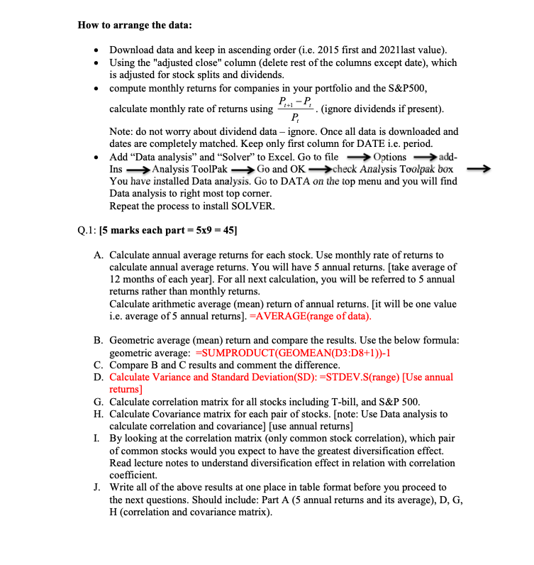 Quotes". Obtain monthly stock data for 5 years (60 months + one