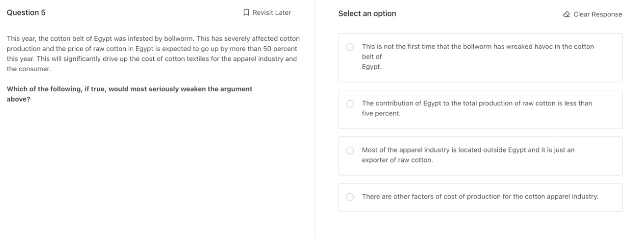 the following, if true, would most seriously weaken the argument above? O