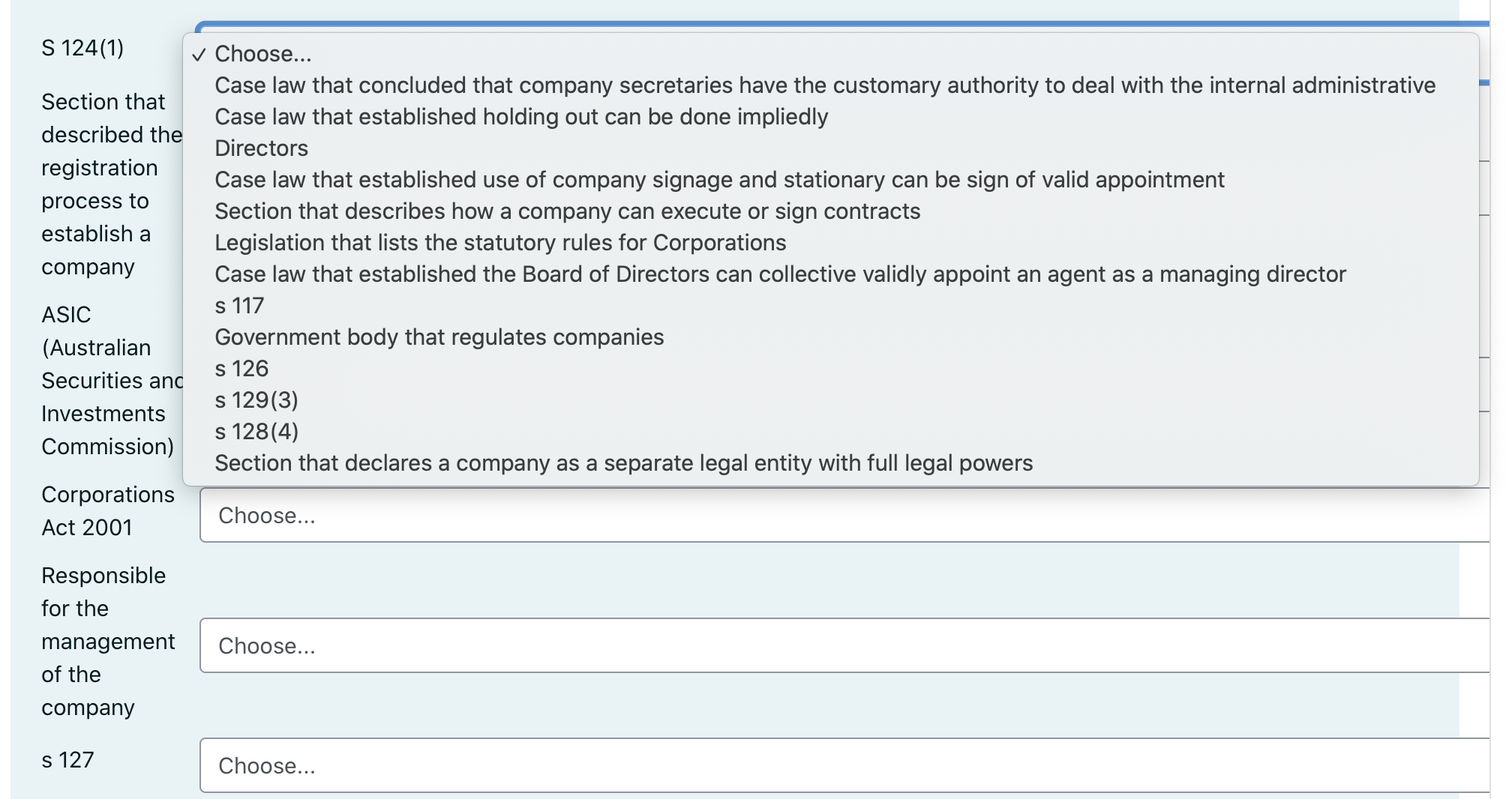 Section 40 Section 24 and Section 25 Choose... Section used to determine