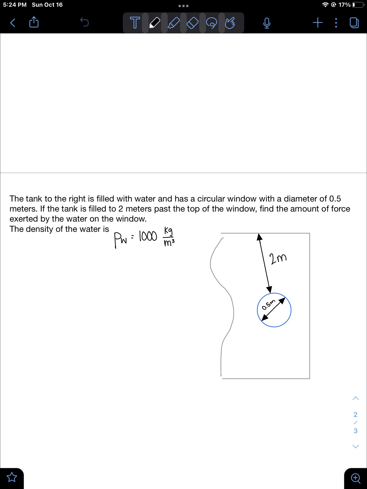  5:24 PM Sun Oct 16 . . . @ 17% TO
