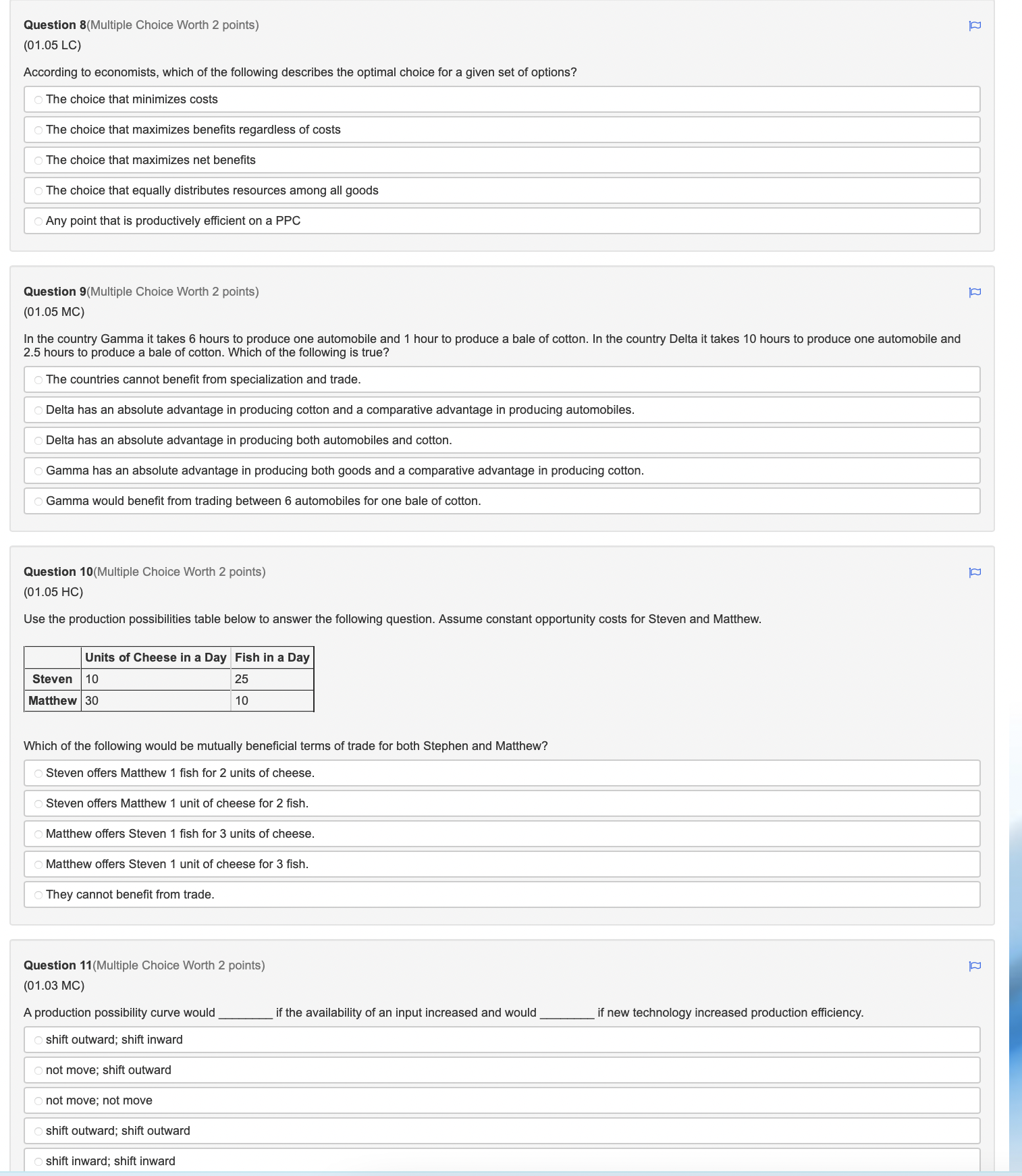 eat? 2 3 5 0 6Question 3(Multiple Choice Worth 2 points) (01.05
