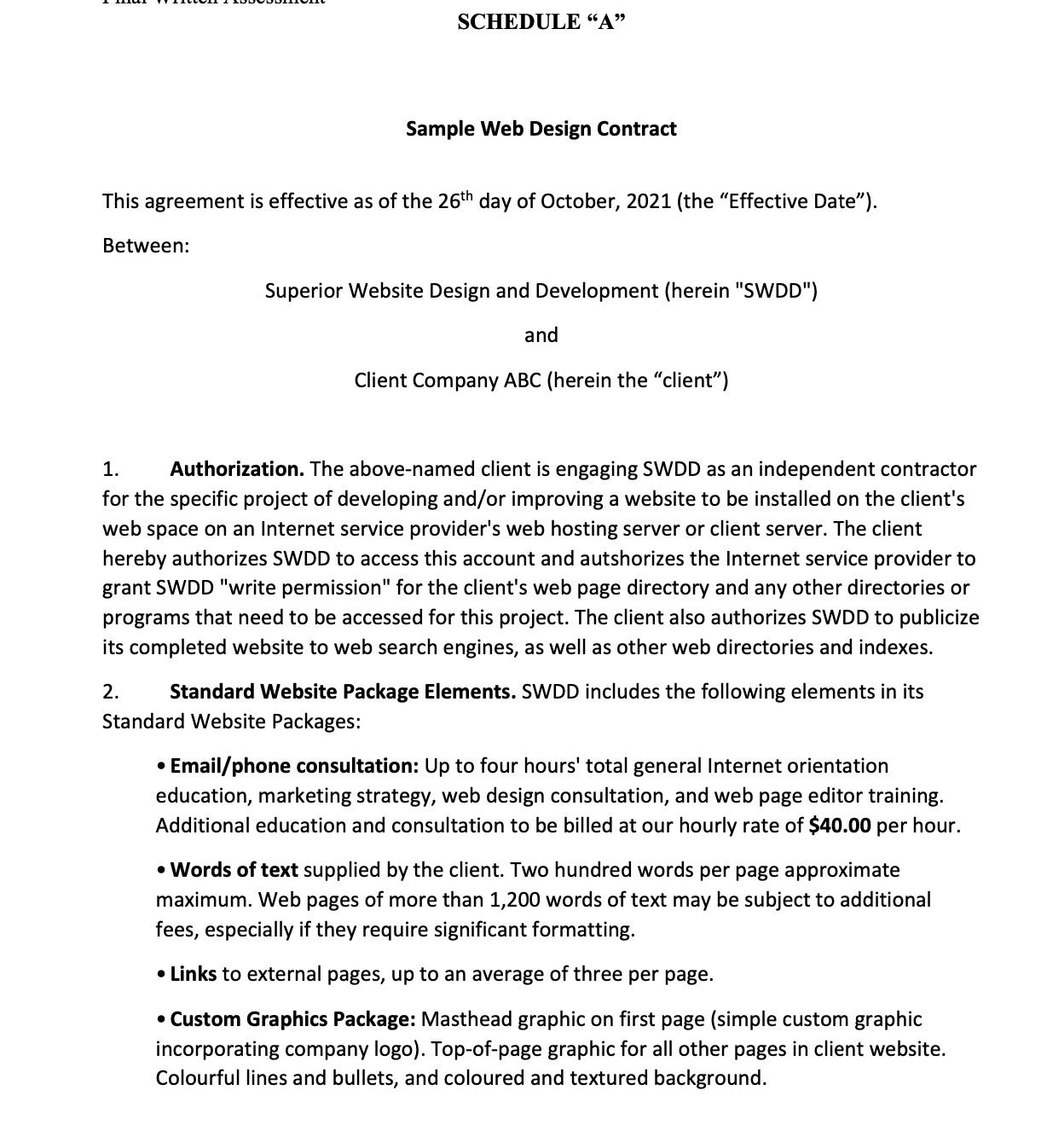 If you were the client negotiating with SWDD to design and build