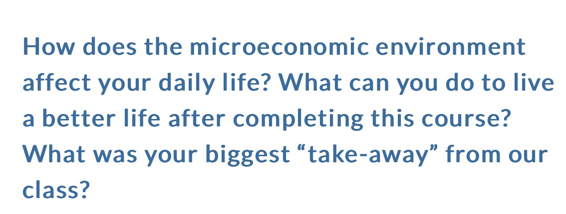 you do to live a better life after completing this course? What