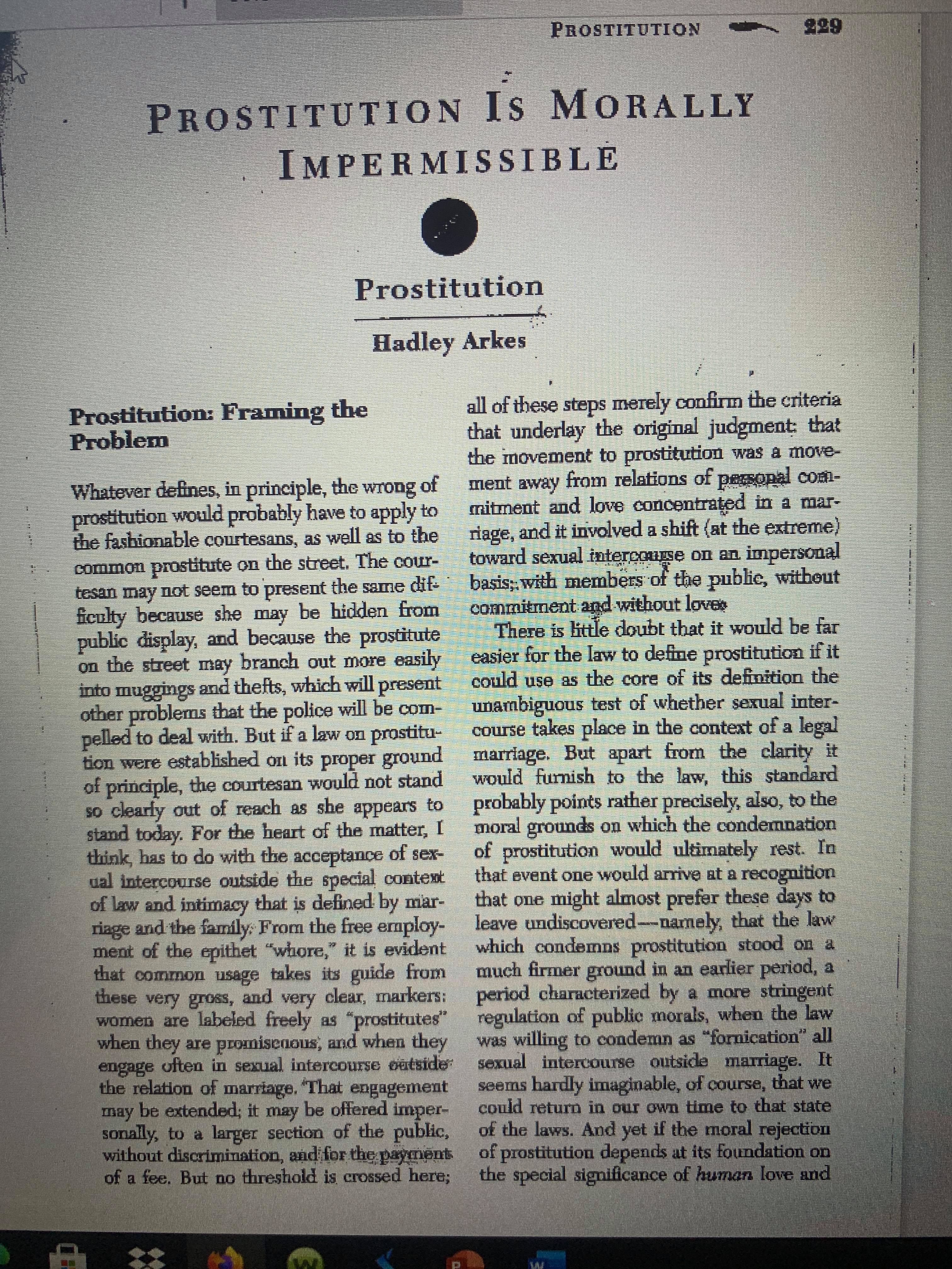 the riage, and it involved a shift (at the extreme) common prostitute