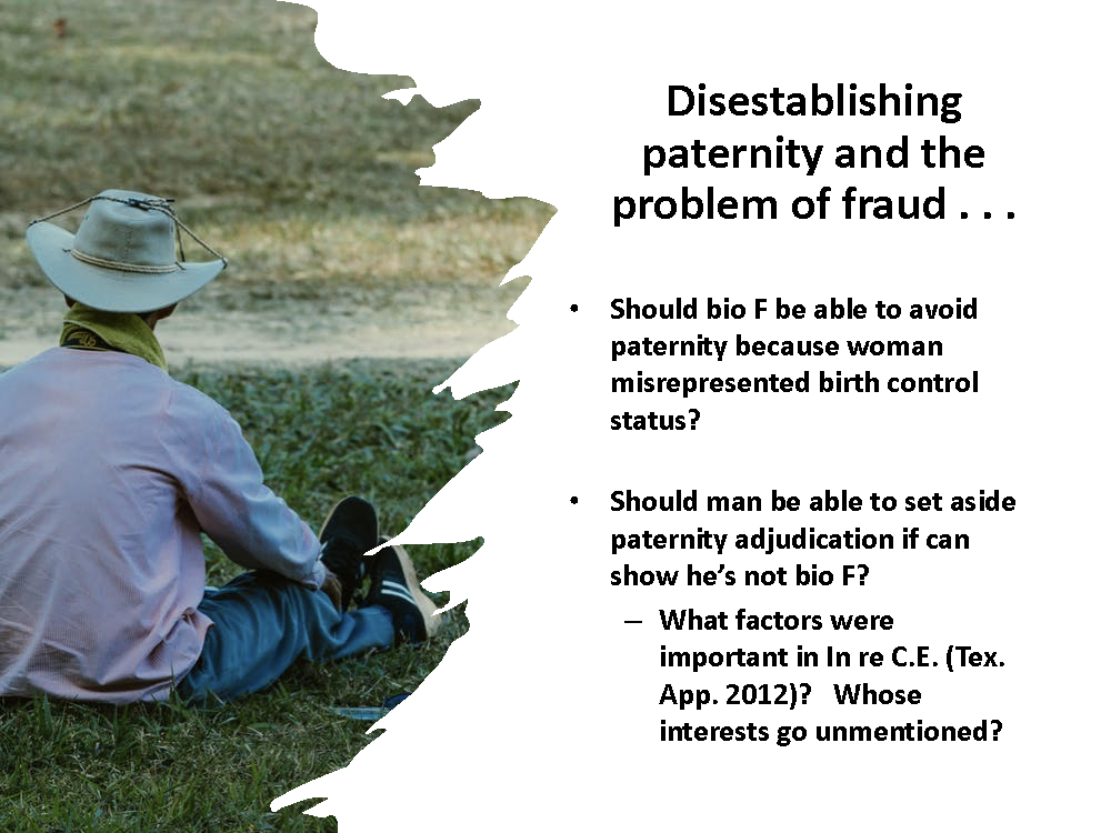 paternity and the problem of fraud . . . Should bio F