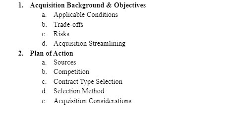  1. Acquisition Background & Objectives a. Applicable Conditions b. Trade-offs c.