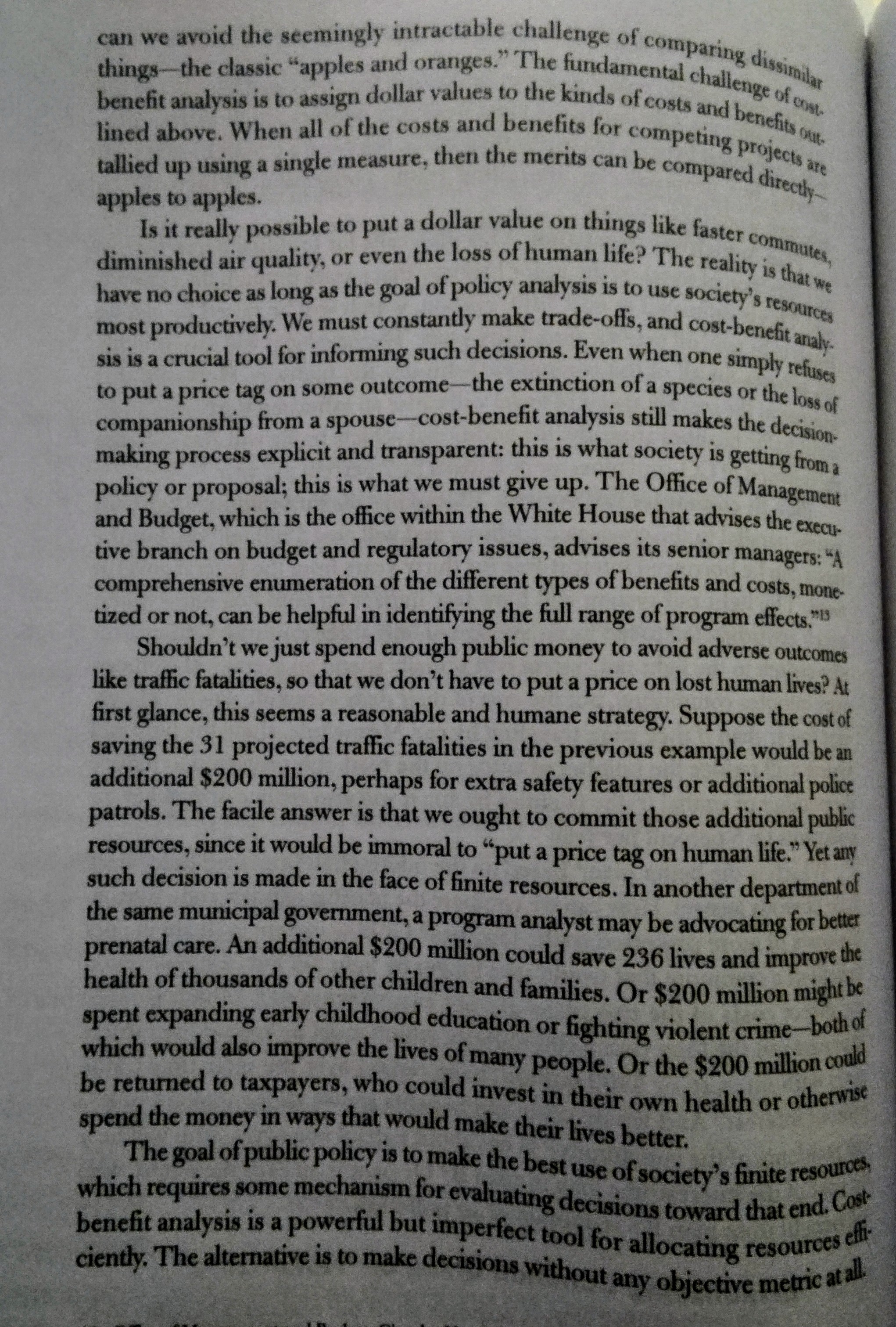 to the kinds of costs and benefits out. lined above. When all